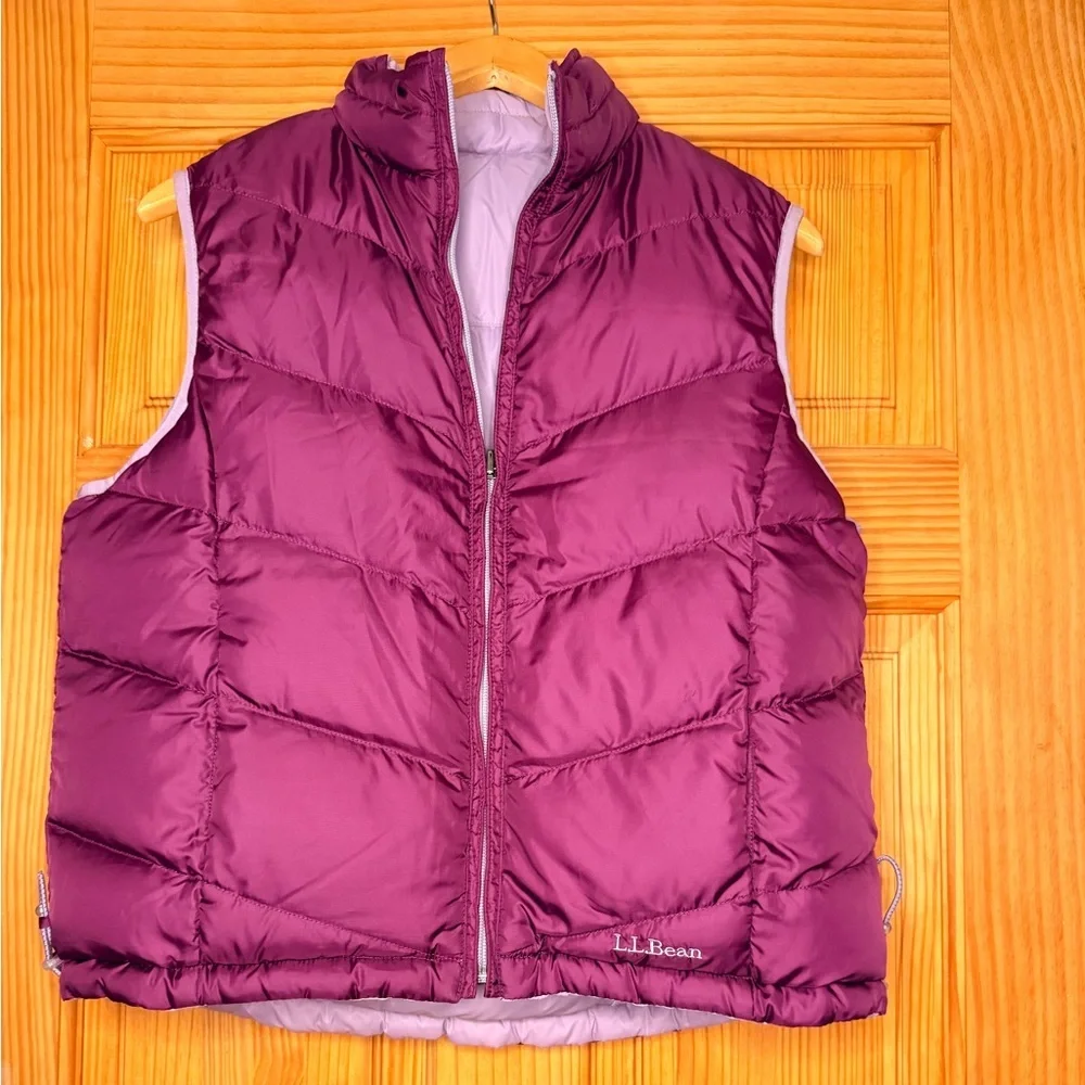 L.L.Bean Women’s Plum Puffer Vest Insulated Outdoor Zip Up - Picture 1 of 5